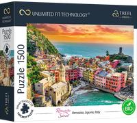 Trefl Prime - Puzzle UFT Romantic Sunset: Vernazza, Liguria, Italy - 1500 Pezzi, Cartone più Spesso, BIO, ECO, Italia, Tramonto, Intrattenimento Creativo per Adulti e Bambini Sopra i 12 Anni