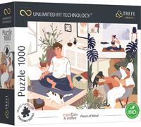Puzzle Trefl Yoga, Gatti e Caffè: Pace dell'Anima 1000 pezzi