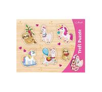 PUZZLE TREFL Unicorni, Lama e Bradipi - 6 Pezzi in Legno per Bambini 3+