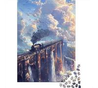 Puzzle Treno a vapore sul ponte Immagini personalizzabili Puzzle in cartone riciclato al 100% per bambini e adulti dai 12 anni 1000 pezzi (38x26 cm)