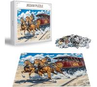 Puzzle Treno Puzzle 4000 Pezzi Jigsaw Adulti DIY Classici Gioco, Puzzles a Forma di Cavallo, Giochi Rilassamento e Intelligence per Ragazzi 14 Anni 141x87cm/4000 pcs con Scatola Regalo in Legno H-6739