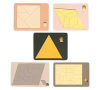 Puzzle Triangolare, Materiale in Legno Naturale | Set Di Puzzle Geometrico Compatto 0.66 Libri, Giocattolo Educativo Di Forma Irregolare Affina Il Pensiero Critico per Scuola E Viaggi