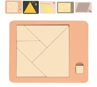 Puzzle triangolare, risolvere la sfida del puzzle del blocco di legno, puzzle di forma irregolare in legno, quadrato scomparso, gioco triangolo scomparso - puzzle rompicapo (rosso)