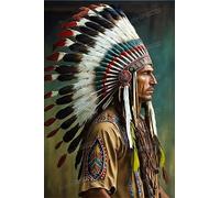 Puzzle tribale indiano indiano nativo americano da 1000 pezzi, puzzle per principianti, ogni pezzo è unico, il miglior regalo per la famiglia