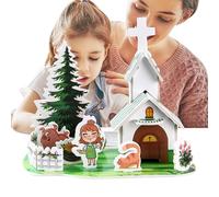 Puzzle Tridimensionali Per Bambini - Modelli Architettonici Per Ragazzi Puzzle 3D | Scena Miniatura Attività Interattiva Apprendimento Precoce Per Ragazzi Ragazze Casa Divertimento