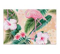 Puzzle tropicale rosa fenicottero palma foglie di palma 500 pezzi per adulti pittura animale decorazione personalizzato unico puzzle regali divertenti sciocchi, 500 x 50 cm