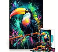 Puzzle "Tucano in un mondo colorato" da 1000 pezzi per ragazzi, gioco per allenare la mente, divertente e rilassante, con design da assemblare, regalo perfetto 50x75cm