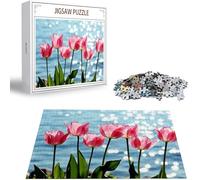 Puzzle Tulipano Puzzle 4000 Pezzi Jigsaw Adulti DIY Classici Gioco, Puzzles a Forma di Lago, Giochi Rilassamento e Intelligence per Ragazzi 14 Anni 141x87cm/4000 pcs con Scatola Regalo in Legno H-2329