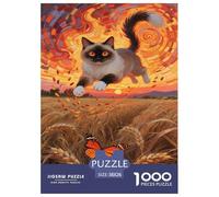 Puzzle Turkish Van Cat Con 1000 Pezzi Per Adulti,Fantasy Sunset Gioco Diabilità Impossibile Giochi Rilassamento E Intelligenza Regali Di Festa 38x26cm/1000pcs