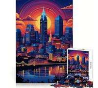 Puzzle "Twilight in Cincinnati OH" per adulti, 1000 pezzi, stimolante per la creatività, ideale per attività ricreative leggere, da assemblare con cura, regalo per le vacanze (38x26cm)