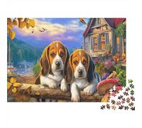 Puzzle Two Beagles by Lakeside Cottage 1000 Pezzi Per Adulti Pet - Sfidanti, Rilassamento E Gioco Familiare Per Ideale, Decorazione E Regalo 38x26cm/1000pcs