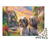Puzzle Two Shih Tzus by Lakeside Cottage 1000 Pezzi Ragazzi E Per Adulti - Pet Rilassamento Di Giochi E Intrattenimento Familiare, Parete Da Decorazione E Regalo 38x26cm/1000pcs