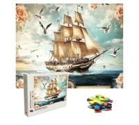 Puzzle uccelli Puzzle 1000 Pezzi Barca Art Jigsaw Puzzles For Adults, Puzzles in Legno XXL 75x50 cm, Si Adattano Perfettamente Tra Loro Lettere Sul Retro, Idea Regalo Uomo e Donna, Compact Box 8p-660