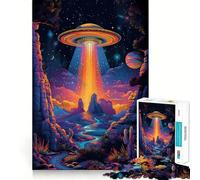 Puzzle UFO a forma di astronave sulla collina,1000 pezzi,divertente e stimolante per la mente,con componenti robusti e ben definiti Un passatempo avvincente per rilassarsi in casa (38x26cm)