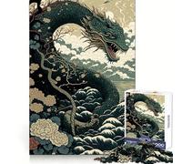 Puzzle Ukiyo a forma di serpente, Giappone, Cina, 1000 pezzi, giocattolo per esercizi mentali, relax, taglio di precisione, regalo elegante (38x26cm)