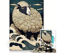 Puzzle Ukiyo di pecore, Giappone, Cina, 1000 pezzi, gioco intelligente per adolescenti, momento di condivisione, immagine da assemblare, opera d'arte 50x75cm