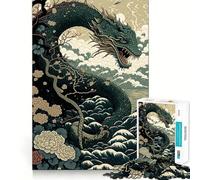 Puzzle Ukiyo E del Serpente, Giappone, Cina, 1000 pezzi per adolescenti, stimola la memoria, rilassante, taglio di alta qualità, regalo sincero (38x52cm)