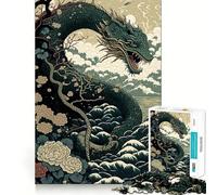 Puzzle Ukiyo E del Serpente, Giappone, Cina, 1000 pezzi, per adulti, gioco di logica, passatempo domestico, bordi puliti, bel regalo (50x75cm)