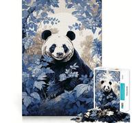 Puzzle Ukiyo E Panda da 1000 pezzi per adolescenti,stimola la mente,divertente,senza spazi vuoti,incastro perfetto,piacevole svago per interni accoglienti (50x75cm)