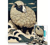 Puzzle Ukiyo giapponese/cinese con pecore per adulti, 1000 pezzi, gioco di logica, divertente da assemblare, taglio preciso, regalo memorabile 38x26cm