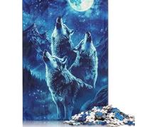 Puzzle Ululando i lupi sulla montagna Premium 100% carta riciclata, puzzle rettangolare per donne e uomini, 1000 pezzi (75x50 cm)