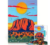 Puzzle Uluru Sunset da 1000 pezzi,gioco cognitivo divertente,taglio di alta precisione, alleviare lo stress (38x26cm)