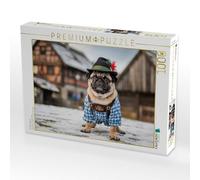 Puzzle · Un carlino in Baviera | Comodità bavarese su quattro zampe · 1000 pezzi · Dimensioni sdraiato 64 × 48 cm · Puzzle CALVENDO