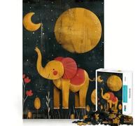 Puzzle "Un elefantino felice" per adulti, 1000 pezzi, stimola la memoria, divertimento e relax, bordi precisi, regalo perfetto (38x26cm)