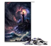 Puzzle "Un faro nella tempesta" da 1000 pezzi in legno per adulti e bambini dai 12 anni in su, puzzle per il divertimento della famiglia da 1000 pezzi
