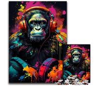 Puzzle "Un gorilla con le cuffie" per adulti. 1000 puzzle impossibili per adulti. Regalo perfetto per compleanni, feste, ideale per Natale. Dimensioni: 26X38CM/10,23x14,96 pollici.