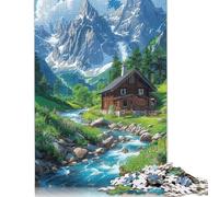 Puzzle "Una città sotto le montagne innevate" da 1000 pezzi per adulti e adolescenti dai 12 anni in su, regali per la vigilia di Natale, 1000 pezzi (75x50 cm)