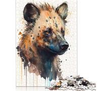 Puzzle "Una iena in acquerello" per adulti, 1000 pezzi. Puzzle per adulti e adolescenti dai 12 anni in su. Regali per la vigilia di Natale, 1000 pezzi (75x50 cm).