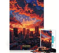 Puzzle "Una notte a Oklahoma City" per ragazzi, 1000 pezzi, gioco di logica, divertimento casual, taglio di precisione, regalo speciale (38x26cm)