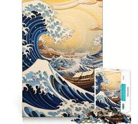 Puzzle "Under The Wave" di Kanagawa,1000 pezzi,divertente da giocare,senza sbavature,con tagli precisi,portatile,ideale per i viaggi (50x75cm)