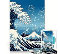 Puzzle "Under The Wave" di Kanagawa,1000 pezzi,gioco di memoria,taglio di precisione,sfida interattiva per la mente,per la casa (38x52cm)