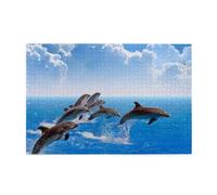 Puzzle unico 3D a forma di delfino con 1000 pezzi, per adulti, in legno