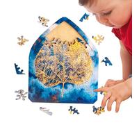 Puzzle unico per adulti,Puzzle in legno per adulti | Puzzle educativi per bambini Design delle foglie di Bodhi - Puzzle in legno di forma irregolare, puzzle in legno p