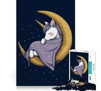 Puzzle "Unicorno addormentato sulla luna" da 1000 pezzi per adulti, regalo, gioco per allenare la mente, rilassante, artistico, da assemblare, regalo memorabile 38x52cm