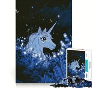 Puzzle Unicorno al Chiaro di Luna,1000 pezzi,gioco di concentrazione mentale,design a incastro preciso,sfida interattiva per il cervello per la casa (50x75cm)