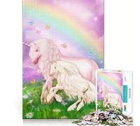 Puzzle Unicorno Arcobaleno con Cucciolo per Adolescenti, 1000 Pezzi, Gioco di Mente Rilassante, Taglio Preciso, (50x75cm)