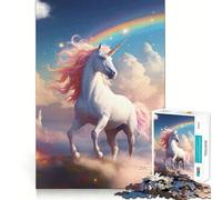 Puzzle Unicorno Arcobaleno da 1000 pezzi per adulti e ragazzi, gioco di logica solido, silenzioso e divertente, taglio di precisione, Babbo Natale, scegli il tuo desiderio (38x26cm)