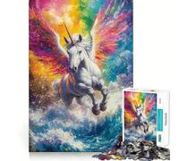 Puzzle Unicorno Arcobaleno da 1000 pezzi per ragazzi, gioco intelligente per interni, taglio preciso, (50x75cm)