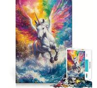 Puzzle Unicorno Arcobaleno per Adolescenti 1000 Pezzi Richiamo Miglioramento Calma Rilassamento Ritaglio Chiaro Collezione Artistica Pezzo (38x52cm)