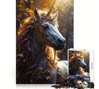 Puzzle Unicorno Bianco da 1000 pezzi per adulti, gioco di logica e abilità, calma e relax, taglio preciso, regalo affettuoso 38x26cm