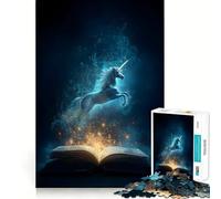 Puzzle "Unicorno che emerge da un libro" per ragazzi,1000 pezzi,gioco di potenziamento mentale,dimensioni uniformi,pezzi precisi,divertimento in famiglia,attività serale (50x75cm)