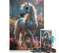 Puzzle Unicorno da 1000 pezzi per ragazzi,divertente gioco di memoria,facile da completare,senza cuciture,rilassante attività di gruppo al chiuso (38x52cm)
