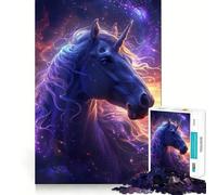 Puzzle Unicorno mistico nello spazio per adulti, 1000 pezzi, gioco per esercizi mentali, relax, design, assemblaggio, (38x26cm)