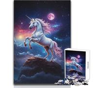 Puzzle Unicorno nel cielo notturno 1000 pezzi, gioco divertente per lo sviluppo cognitivo, regalo speciale per una celebrazione premurosa, dimensioni 38x26cm