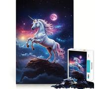 Puzzle "Unicorno nel cielo notturno" da 1000 pezzi,gioco di memoria,taglio di precisione,attività creativa interattiva per stimolare la mente a casa (38x52cm)
