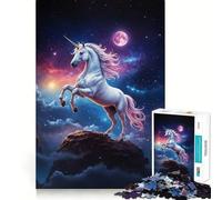 Puzzle "Unicorno nel cielo notturno" per adulti,1000 pezzi,gioco stimolante per la mente,formato uniforme,pezzi precisi,ideale da portare in viaggio,gioco per allenare la mente,regalo (50x75cm)